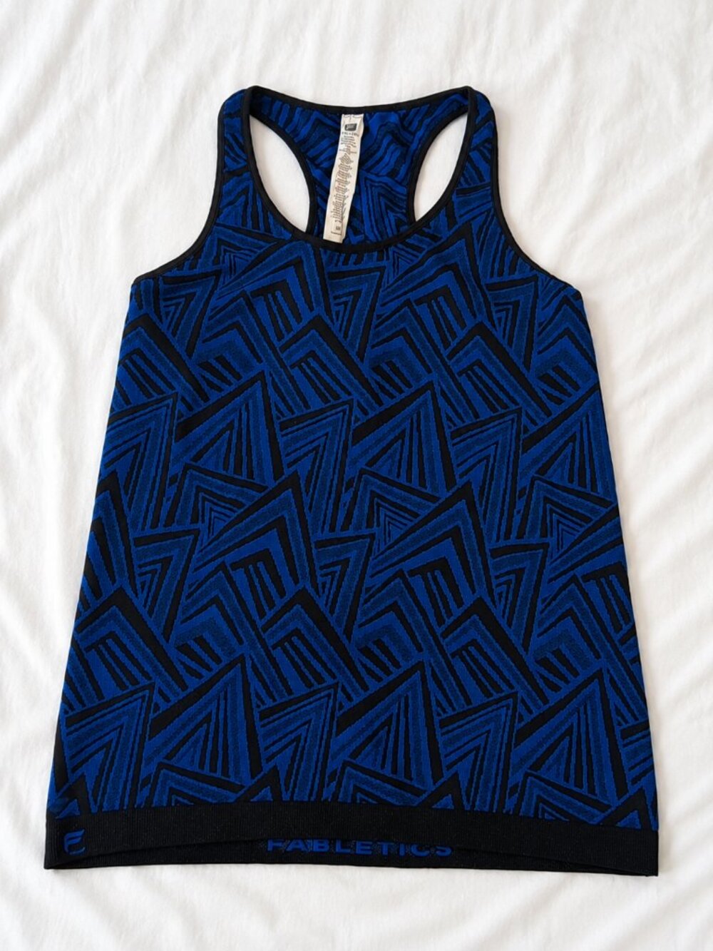 Fabletics Women's M Olympus Seamless Racerback Tank Blue Black